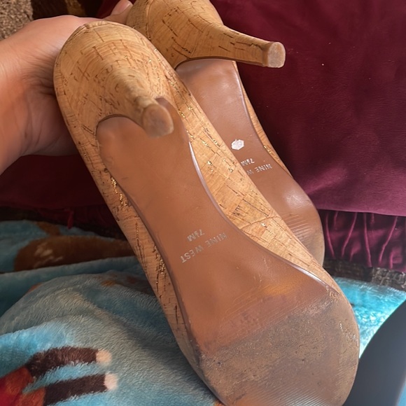 Nine West Heels  cork Upper - Picture 3 of 3